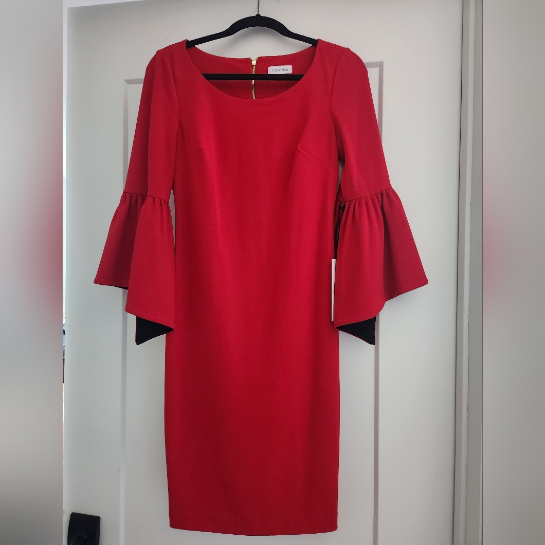 Calvin Klein Red Dress, Size 4, New